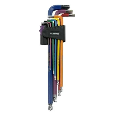Imagen de Eclipse Professional Tools EHK9PS L Juego de 9 llaves hexagonales extra largas colores codificados