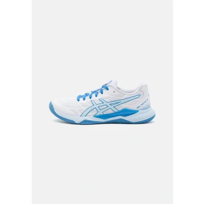 Imagen de Asics Geltactic 12 Zapatillas de voleibol, Mujer, Talla: 39.5, White/light blue Zapatos