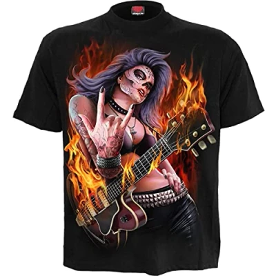 Imagen de Spiral M101 Camisetas Camiseta, Negro, L para Hombre