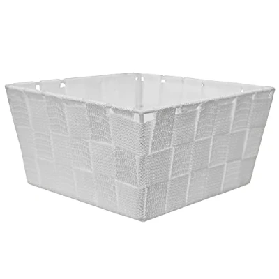 Imagen de SEPIO Cesto para la ropa sucia Laundry Basket de material resistente al agua y rígido, fácil limpiar, el cuarto baño, cocina (S 19 x 9 cm, blanco)