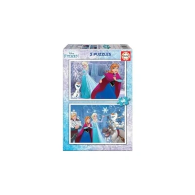 Imagen de Educa Frozen Set de 2 Puzzles Infantiles con 48 Piezas, Medida aproximada una Vez montados 28 x 20 cm, Compuesto por Grandes Piezas optimamente acabadas, Recomendado a Partir 4 años (16852)