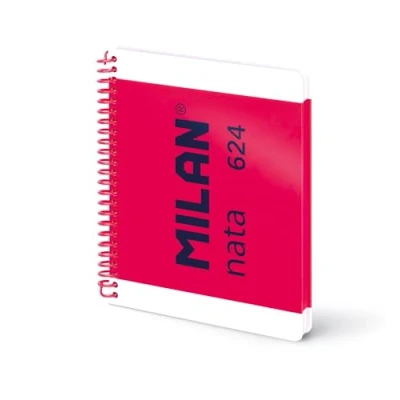 Imagen de MILAN® Cuaderno A5 con espiral y tapa dura, 80 hojas blancas de 95 gr/m², colección nata® 624 since 1918, rosa