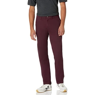 Imagen de Amazon Essentials Pantalón Chino elástico, Informal, Corte Deportivo (Disponible en Tallas Grandes) Hombre, Burdeos, 32W / 31L