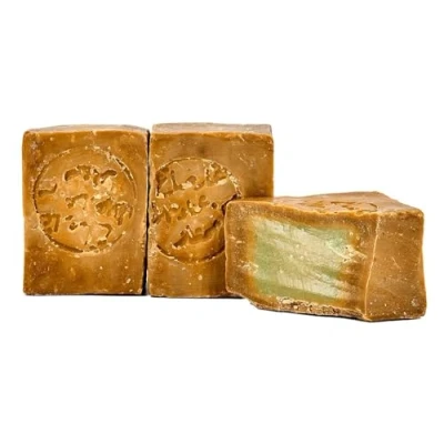 Imagen de Carenesse jabón de aceite oliva original Aleppo, 2 x 200 g, 60% 40% laurel natural hecho a mano según la antigua receta tradicional y largo tiempo maduración