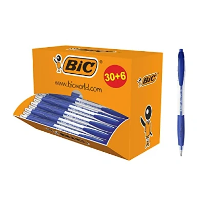 Imagen de BIC 920286 Kugelschreiber Atlantis Classic, in Blau, Strichstärke 0,4 mm, nachfüllbar, 36er Pack, Ideal für das Büro, Home Office oder die Schule