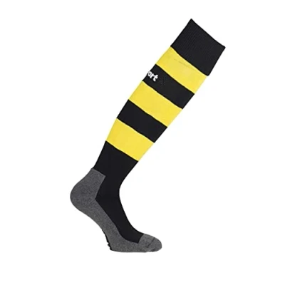 Imagen de Uhlsport Team Pro Essential Stripe Socks Calcetines, Hombre, negro/lima amarillo, 41 44