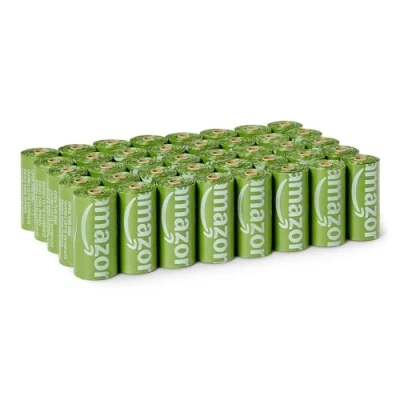 Imagen de Amazon Basics Bolsas de Material Reciclado para Residuos Perro Sin Dispensador Perfume, 600 (40 Paquetes 15 Bolsas)