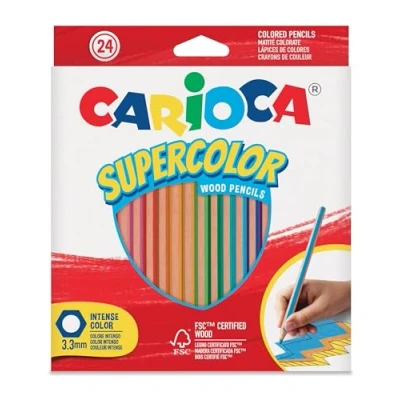 Imagen de Carioca I Supercolor Lápices de colores hexagonales con mina gruesa I, paquete 24 unidades