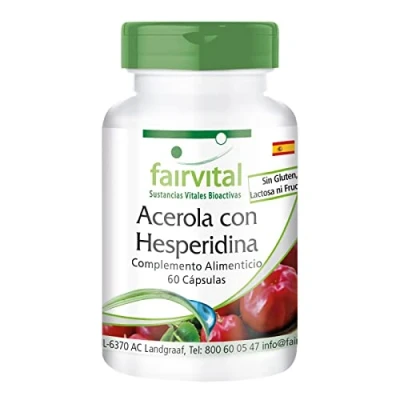 Imagen de Fairvital Acerola con Hesperidina VEGANO 60 Cápsulas vitamina C y extracto de semilla pomelo Calidad Alemana