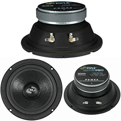Imagen de 1 midrange PYLE PDMR6 Difusor altavoz 16,50 cm, 165 mm, 150 W, RMS y 300 W max impedence 8 ohm para DJ, fiesta, discoteca, coche, piezo