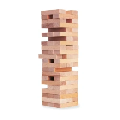 Imagen de Eichhorn 100002466 Juego para apilar, de Habilidad Toda la Familia, Torre Equilibrio Fabricada en Madera sin Tratar, con 54 Piezas, Apto a Partir 5 años