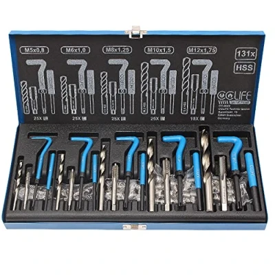 Imagen de CCLIFE Juego de Reparación Roscas Kit Helicoil 131 Piezas M5 M6 M8 M10 M12