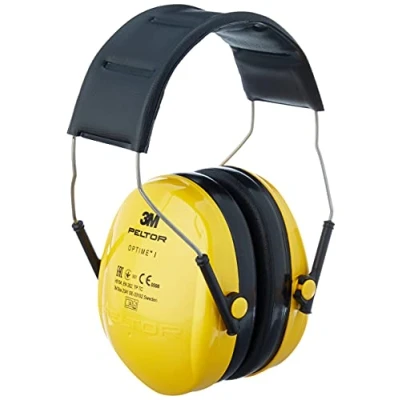 Imagen de 3M Peltor Optime I Orejeras H510A, protector auditivo ligero con almohadillas suaves, protección contra niveles de ruido comprendidos entre 87 y 98 dB (SNR: 27 dB), amarillo, paquete 1
