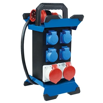 Imagen de as Schwabe STECKY 11+ distribuidor de corriente portátil (conector CEE, 400 V/16 A/5 pines, 4 enchufes Schuko y 2 CEE 16 A, adaptador móvil, para interior exterior,