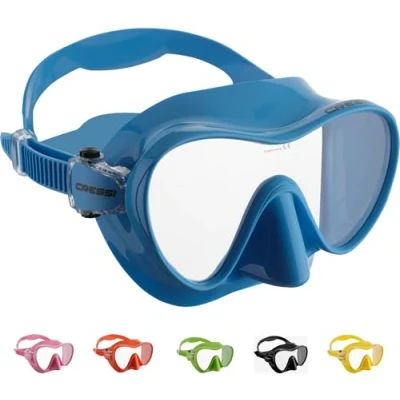 Imagen de CRESSI F1 Mask Blue Máscara Monocristal Tecnologia Frameless para Buceo y Snorkel, Azul, Talla Única, Unisex