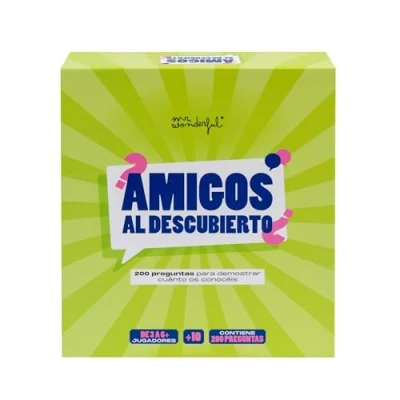 Imagen de Mr. Wonderful Juego de Cartas Amigos al Descubierto Incluye 6 pizarras Blancas y rotuladores borrables A Partir 3 Jugadores