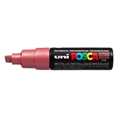 Imagen de uni ball 182684 Marcador POSCA con punta de cuña ancha, rojo metálico