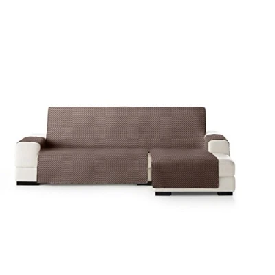 Imagen de Eysa Funda de Chaise Longue práctica Reversible Oslo 240 cm Derecha Color marrón/Tostado