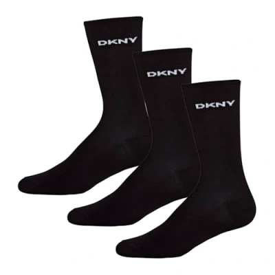 Imagen de DKNY Calcetines largos para mujer, 100% algodón, Smart Designer, paquete de 3 pares, blancos, talla única