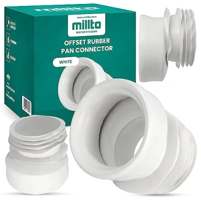 Imagen de Millto™ conector de inodoro goma excéntrico, inodoro, para inodoros, tubo suelo, cuenca