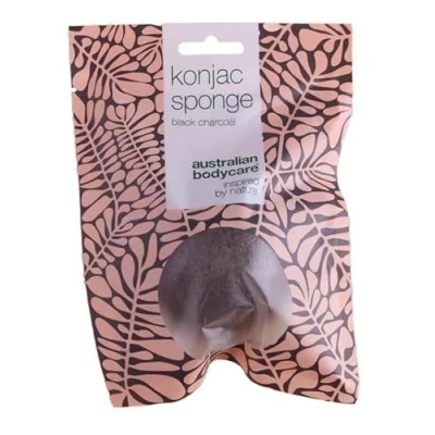 Imagen de Esponja de Konjac Natural para una Limpieza y Exfoliación Suave contra las Impurezas la Piel con Carbón Activado Australian Bodycare