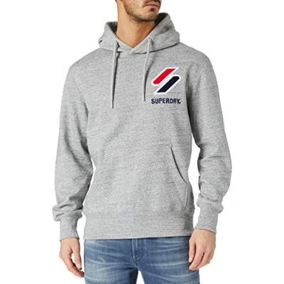 Imagen de Superdry Sportstyle Applique Hood Sudadera con Capucha, Grey Slub Grindle, S para Hombre