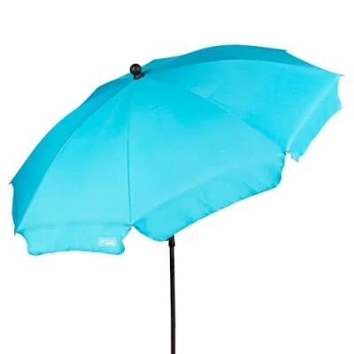 Imagen de AKTIVE Sombrilla playa grande, 200 cm, Color azul, Mástil acero, Inclinable y regulable en altura, Tejido poliéster, Protección UV30, Sombrillas grandes, Incluye funda transporte con asa (62333)