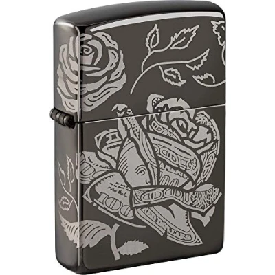 Imagen de Zippo Mechero de Bolsillo con diseño Hielo Negro 360