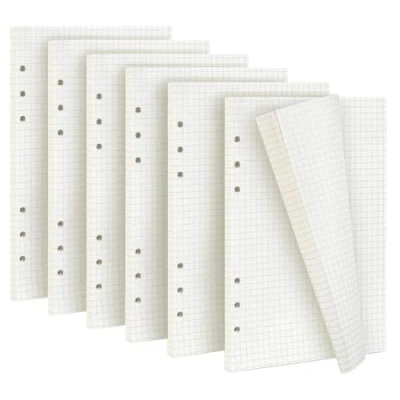 Imagen de 270 Hojas Papel de Recambio A5 Cuadriculado con 6 Agujeros para Carpeta Anillas Cuaderno Diarios Páginas Interiores 540