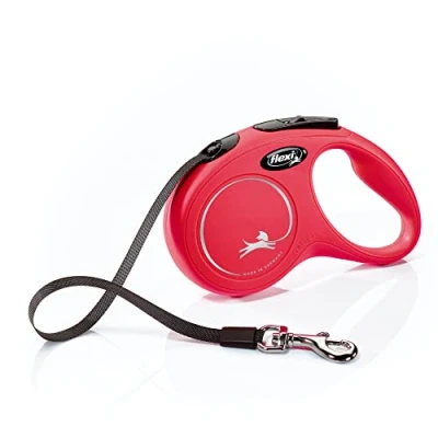 Imagen de flexi New Classic Correa retráctil clásica para Perro (Cinta), 16 pies, pequeña, Color Rojo, Nailon, Rosso, Small ft
