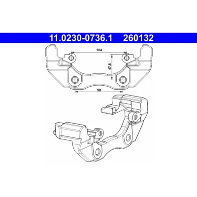Imagen de ATE 11.0230 0736.1 Soporte de Pinzas Freno
