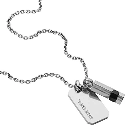 Imagen de Diesel Double Pendant Collar silvercoloured, Hombre, Talla: One Size, Silver coloured