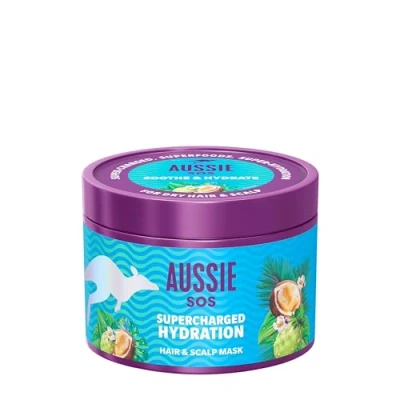 Imagen de Aussie SOS Supercharged Hydration Mascarilla Para Pelo Y Cuero Cabelludo 500ml Alivia El Seco E Hidrata Extremadamente