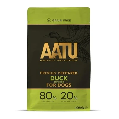 Imagen de AATU 80/20 Comida Seca para perro, Pato, Alto en proteínas, Receta libre de cereales, Sin ingredientes artificiales, 10 kg