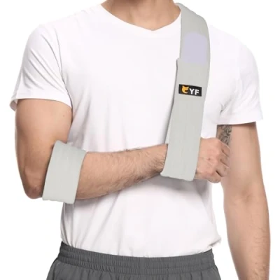 Imagen de YF Eslinga de Brazo, Eficaz Cabestrillo Inmovilizador Hombro para Manguito Rotador Muñeca Codo Desgarrado, Ajustable Ligero Cómodo Soporte Brazo Huesos Rotos y Fracturados