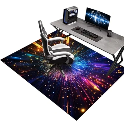 Imagen de Alfombra Silla Gaming 80 x 120 cm, Protector Suelo Ruedas, Alfombrilla para Suelos Duros, de Suelo, Oficina, Tapete