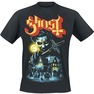 Imagen de Ghost by The Cemetery Hombre Camiseta Negro M 100% algodón Vorne Bedruckt Regular