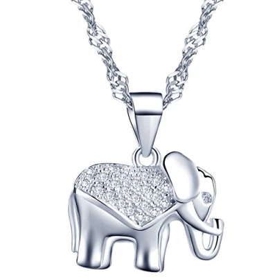 Imagen de Infinite U Colgante para collar mujer (plata de ley y circonios cúbicos), diseño elefante