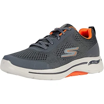 Imagen de Skechers Men&#039;s Gowalk Arch Fit Athletic Slip On Casual Loafer Walking Shoe Sneaker, Charcoal/Orange, 9.5
