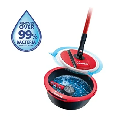 Imagen de Kit De Limpieza Cubo + Fregona Giratoria Vileda Spin&amp;clean