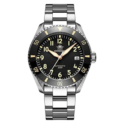 Imagen de ADDIESDIVE Hombre de Cristal Zafiro Acero Inoxidable 200 m Buceo Reloj automático Japón NH35A Movimiento mecánico para H9