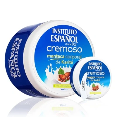 Imagen de Instituto Español Crema Corporal Hidratante con vitamina ADEF manteca de Karité regeneradora nutrición intensa para piel seca y agrietada Tratamiento Piel, set 430ml