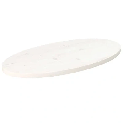 Imagen de vidaXL Tablero de Mesa Ovalado Madera Maciza Pino Blanco 80x40x2,5 cm