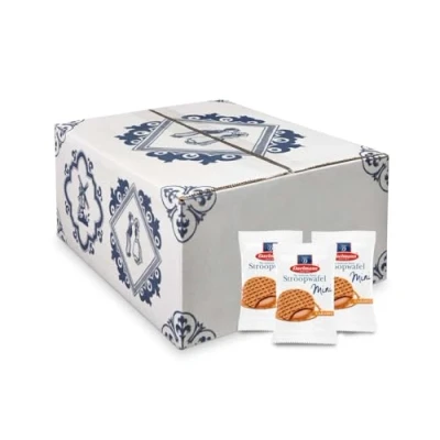 Imagen de Daelmans Stroopwafels Mini 200 piezas Auténticos Gofres de caramelo holandeses