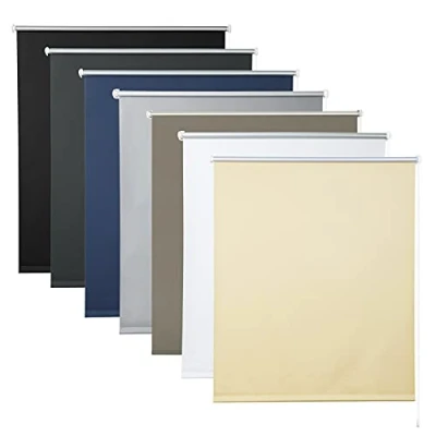 Imagen de WOLTU Estor Enrollable Opaco sin Taladrar 70x210 cm Beige, Persiana Blackout Termico para Puertas y Ventanas con Cadena, Instalación Pinzas, Protección Visual