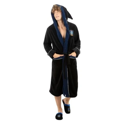 Imagen de Funidelia Bata de Ravenclaw Harry Potter para hombre y mujer Accesorios &amp; merchandising Regalos originales Navidad, cumpleaños otras celebraciones Talla L XL Azul oscuro
