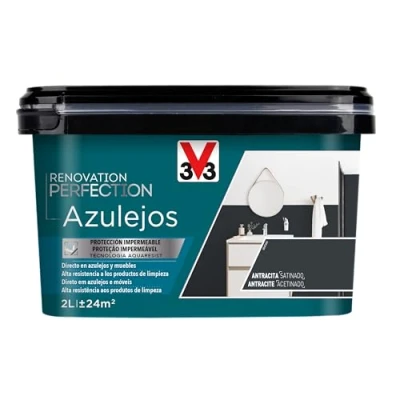 Imagen de V33 Esmalte Renovation Perfection Azulejos Antracita Satinado 2L