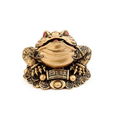 Imagen de Lachineuse Crapaud Feng Shui Dorado Grande