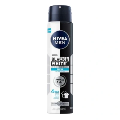 Imagen de NIVEA MEN Black&amp;White 48H Invisible Fresh Antitranspirante en aerosol para hombres 250 ml
