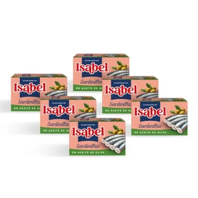 Imagen de Isabel sardinillas en aceite de oliva, 1 pack 6 latas 81gr